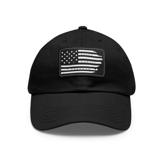 Faith, Family, Freedom Flag Hat with Leather Patch