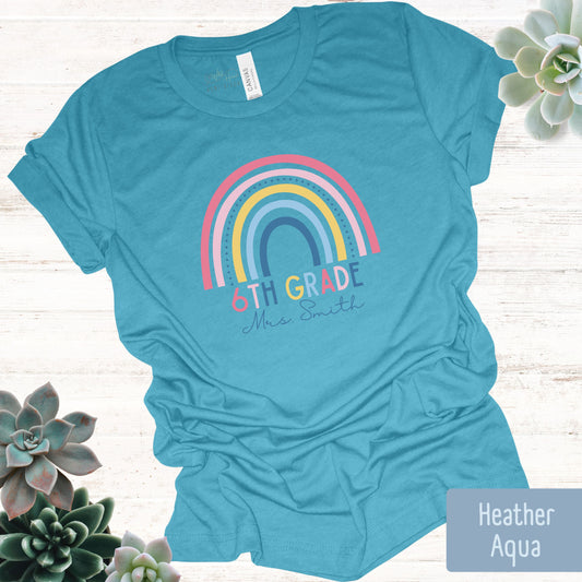 Personalized Teacher Rainbow Tee