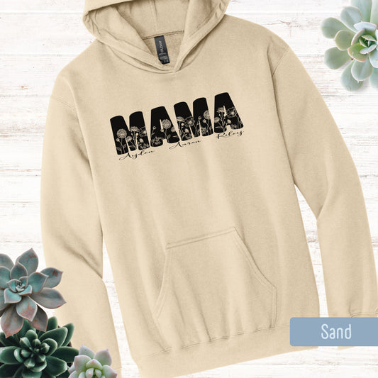 MAMA with Birthflowers Hoodie