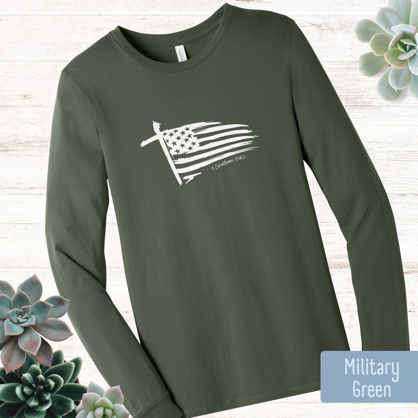 Flag with verse Long Sleeve T-Shirt