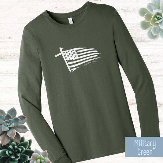 Flag with verse Long Sleeve T-Shirt