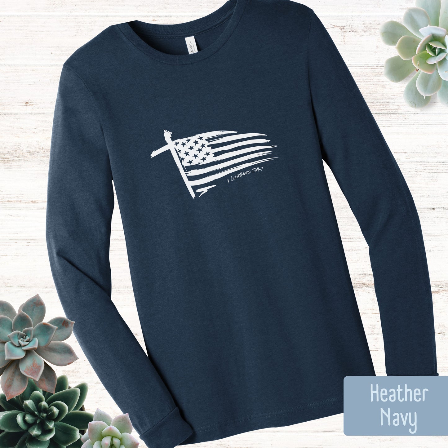 Flag with verse Long Sleeve T-Shirt