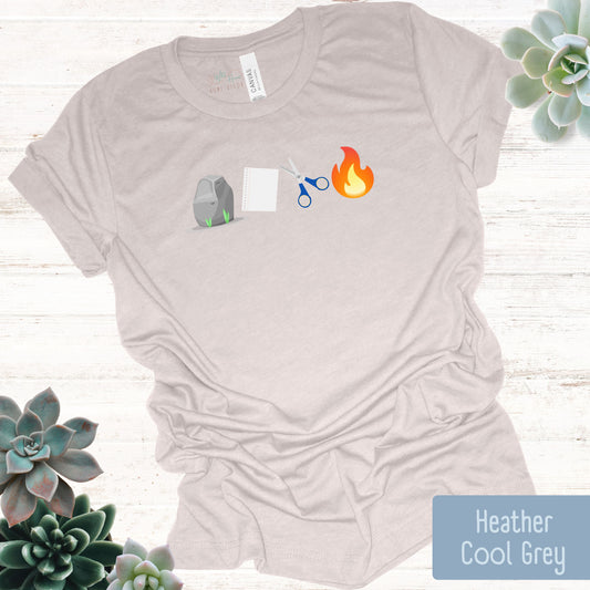 Rock-Paper-Scissors-Fire Tee Shirt