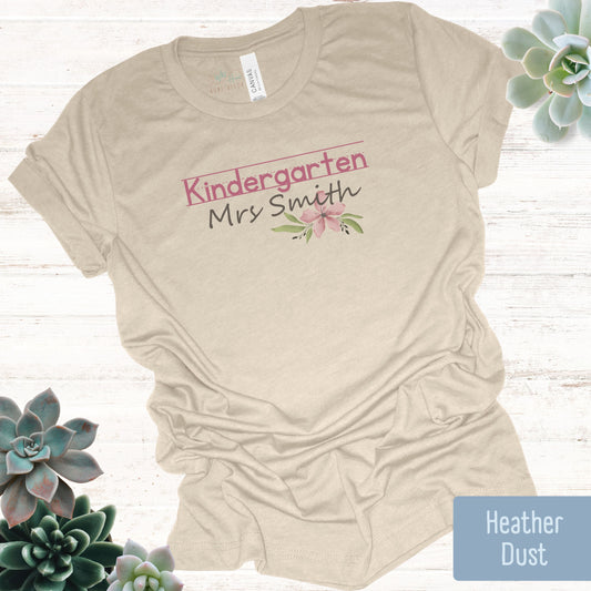 Personalized Floral Teacher Tee